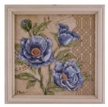 Картина "Голубые цветы"