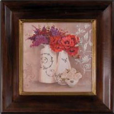 Картина "Красный букет в белой вазе"