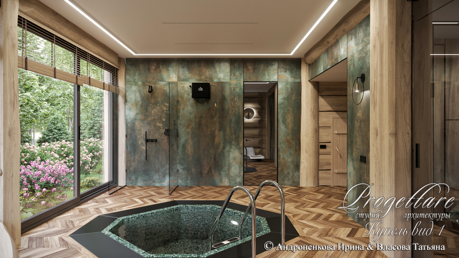 Дизайн интерьера в банном комплексе в КП "Резеденция у Озера"