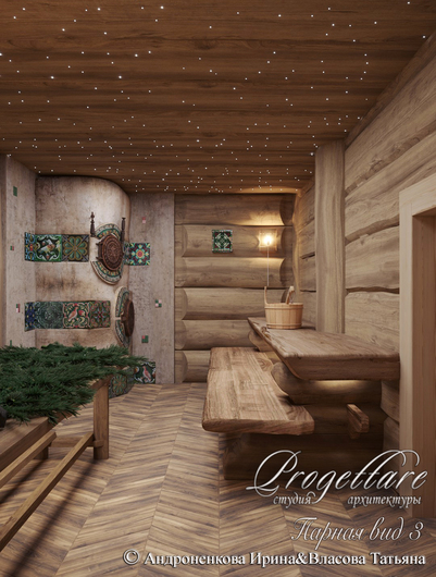Дизайн интерьера в банном комплексе в КП "Резеденция у Озера"
