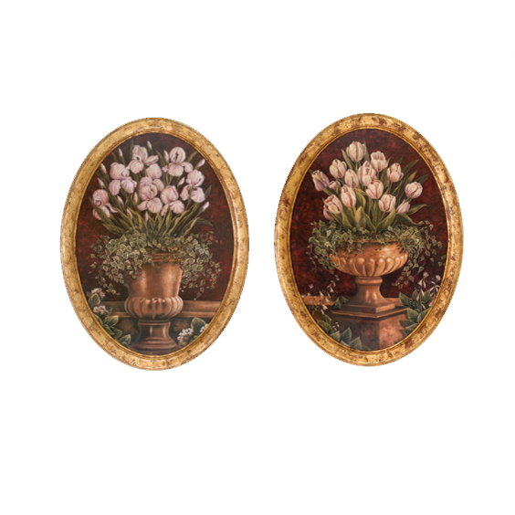 Картины "Цветочные вазы с ирисами и тюльпанами"