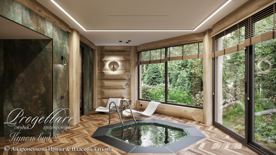 Дизайн интерьера в банном комплексе в КП "Резеденция у Озера"