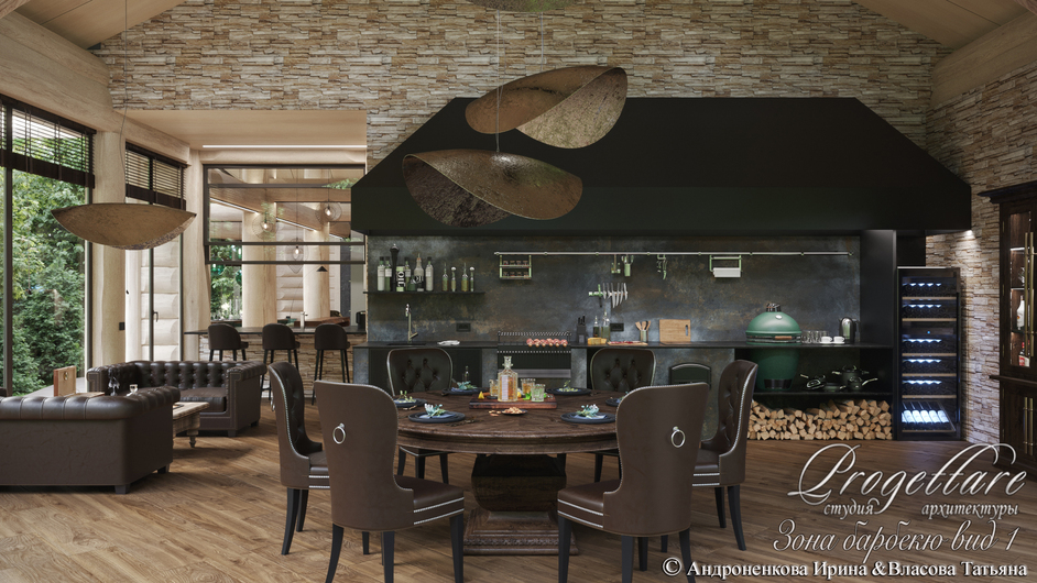 Дизайн интерьера в банном комплексе в КП "Резеденция у Озера"