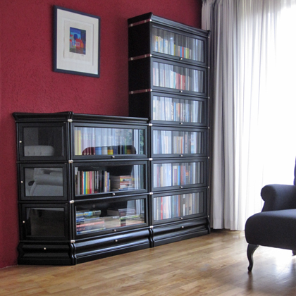 Книжный стеллаж в чёрной тонировке