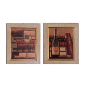 Диптих "Белое вино и Книги"