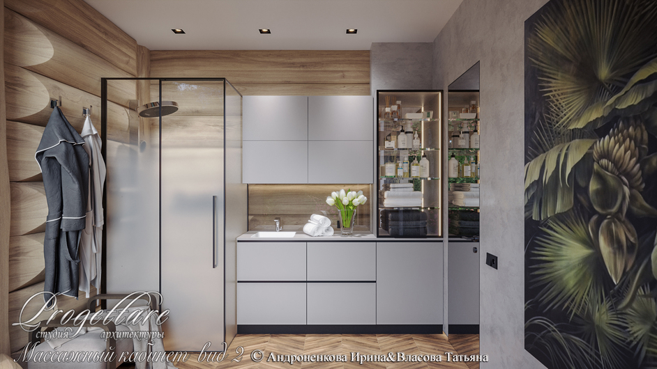 Дизайн интерьера в банном комплексе в КП "Резеденция у Озера"