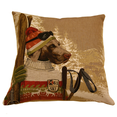 Подушка "Собака - лыжник"