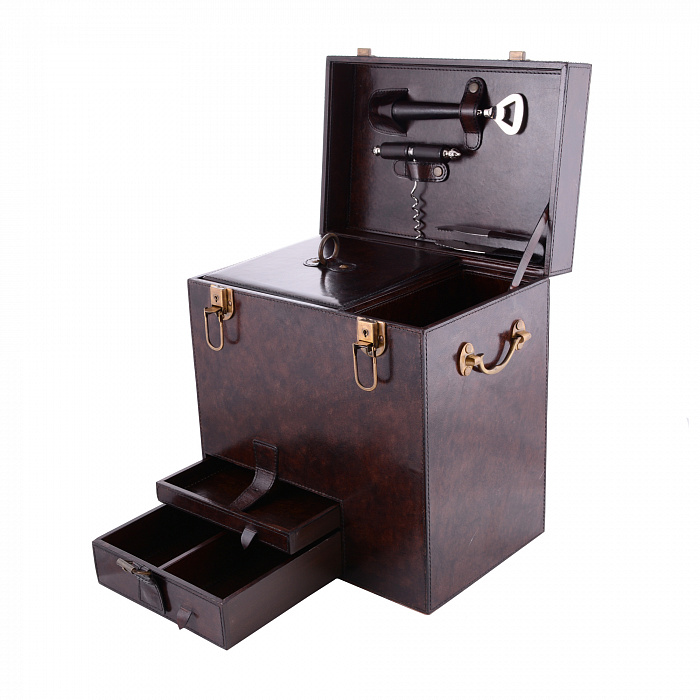 Переносной винный бар, коллекция "Изделия из кожи"