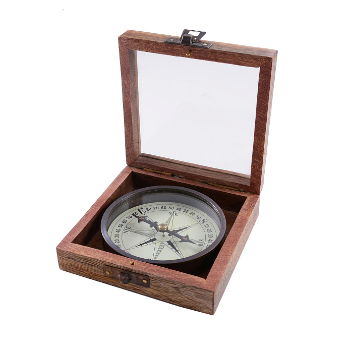 Компас в деревянной коробке, коллекция "Сэр Брентон"
