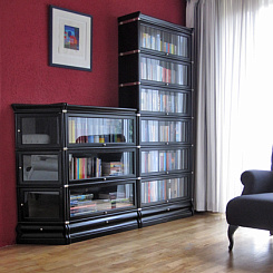 Книжный стеллаж в чёрной тонировке
