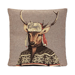 Наволочка "Лыжники. Олень"