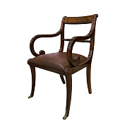 Кресло "Регентство" с коричневой кожей