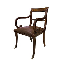 Кресло "Регентство" с коричневой кожей