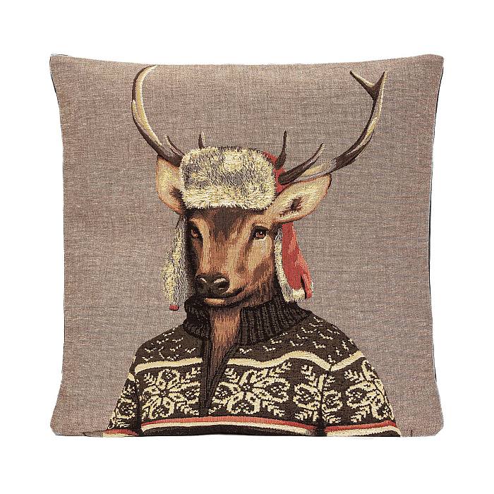 Наволочка "Лыжники. Олень"