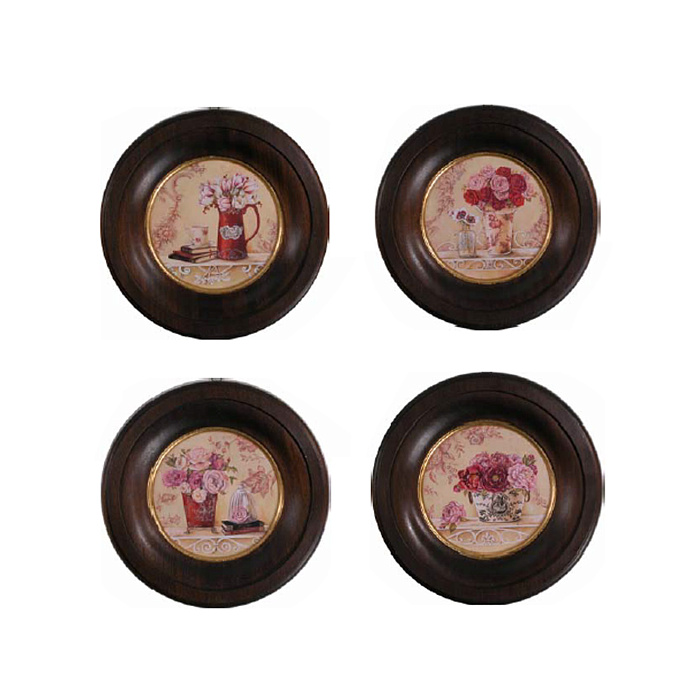 Картины круглые "Вазочки с цветами"