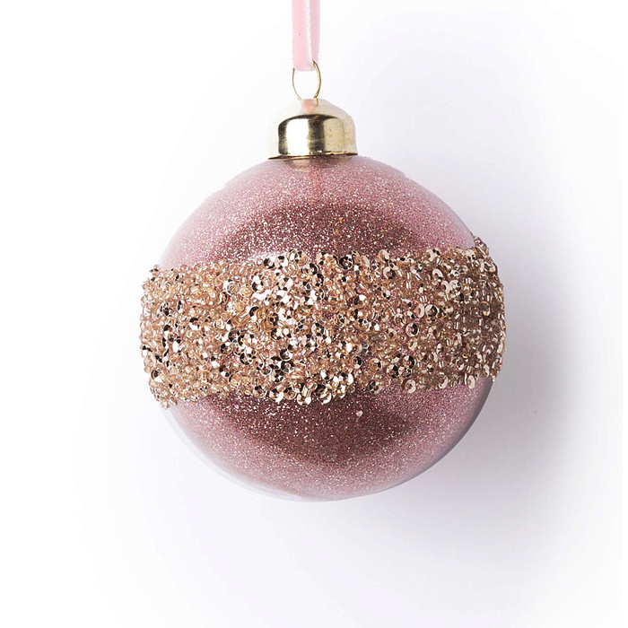 Розовый шар с блестками