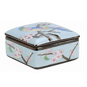 Шкатулка квадратная "Птичка на ветке"