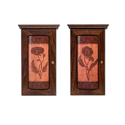 Ключница с цветами "Мак и хризантема"