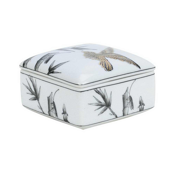 Шкатулка квадратная "Золотая птица"