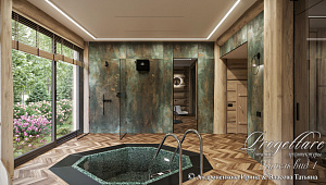 Дизайн интерьера в банном комплексе в КП "Резеденция у Озера"