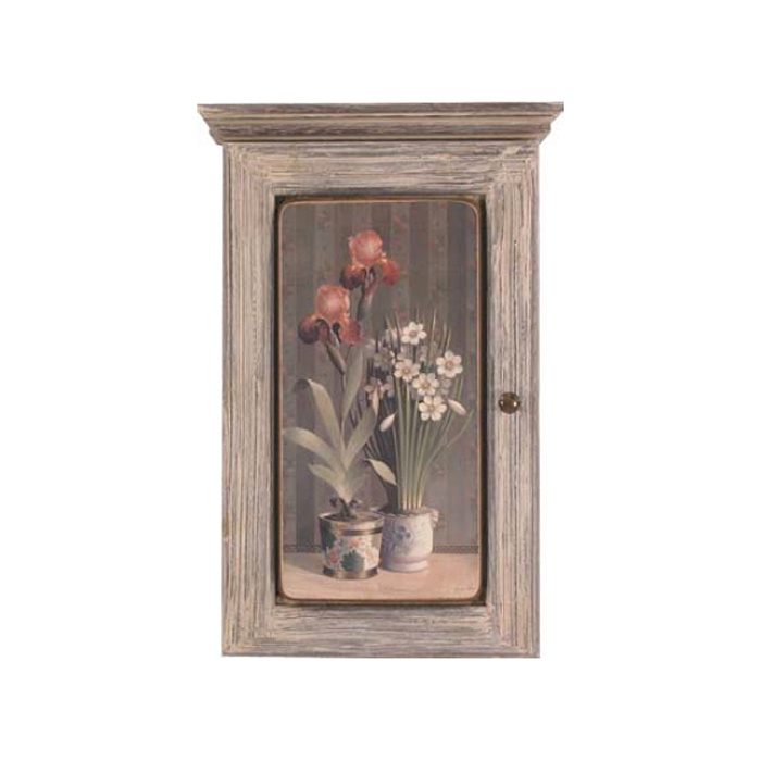 Ключница с цветами "Композиция с красными ирисами"