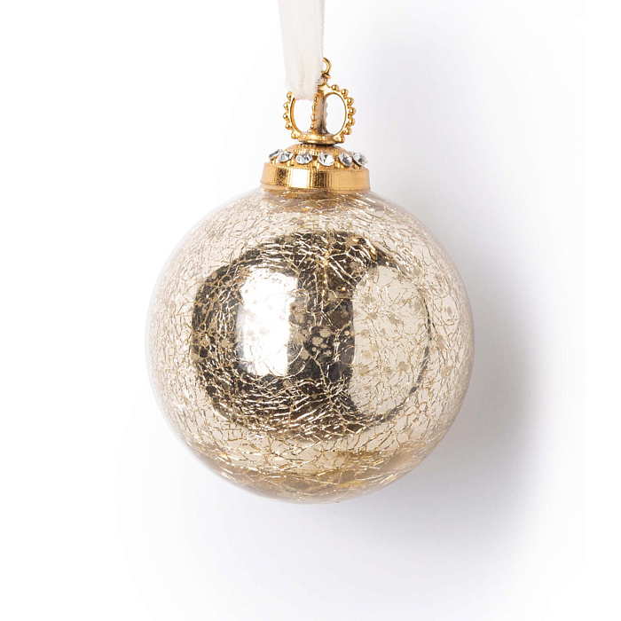 Золотой состаренный шар из стекла
