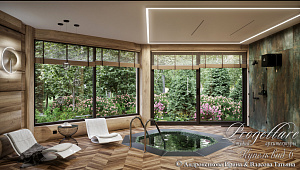 Дизайн интерьера в банном комплексе в КП "Резеденция у Озера"