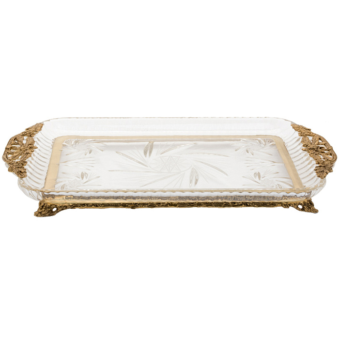 Поднос хрустальный 