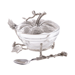 Чаша стеклянная с ложкой "Тыковка"