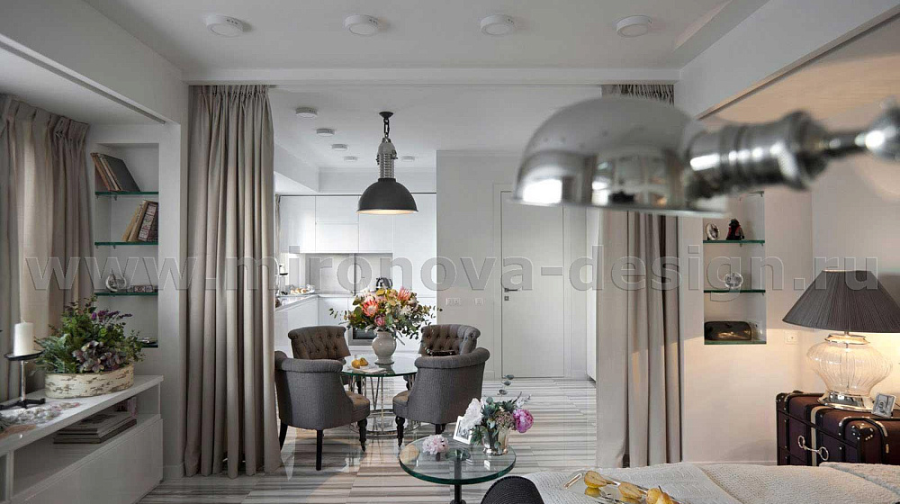 Интерьер с кожаной мебелью