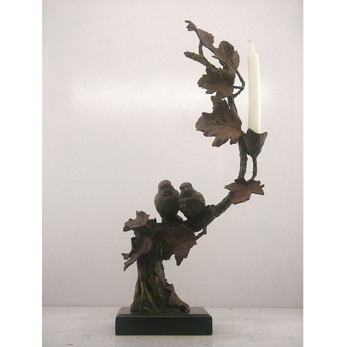 Статуэтка птички на ветке+подсвечник