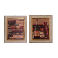 Диптих "Белое вино и Книги"