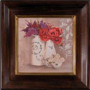 Картина "Красный букет в белой вазе"