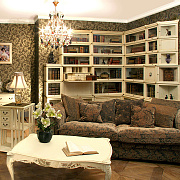 Книжный стеллаж - библиотека в цвете "слоновая кость"