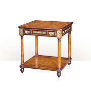 Столик с инкрустацией "Бирюза и шоколад"