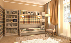 Дизайн трехкомнатной квартиры в сталинке / интерьер кабинета