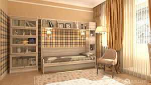 Дизайн трехкомнатной квартиры в сталинке / интерьер кабинета