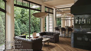 Дизайн интерьера в банном комплексе в КП "Резеденция у Озера"