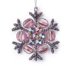 Металлическая снежинка с разноцветными камушками