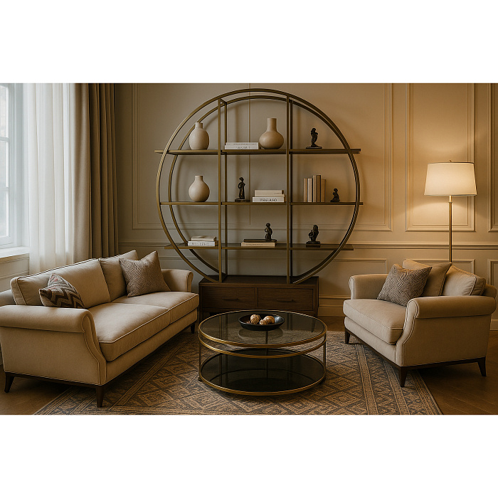 Стеллаж "Сфера Модерн" со стеклянными полками