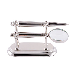 Набор на подставке: нож для бумаг и лупа 