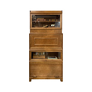 Книжный стеллаж c ролл-шторой в тонировке "светлый орех"