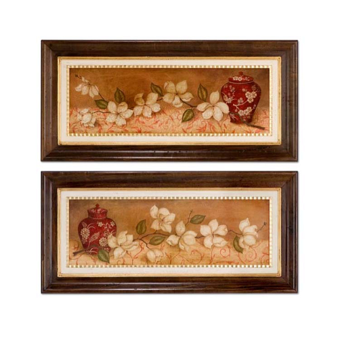 Картина "Красные вазы с цветами"