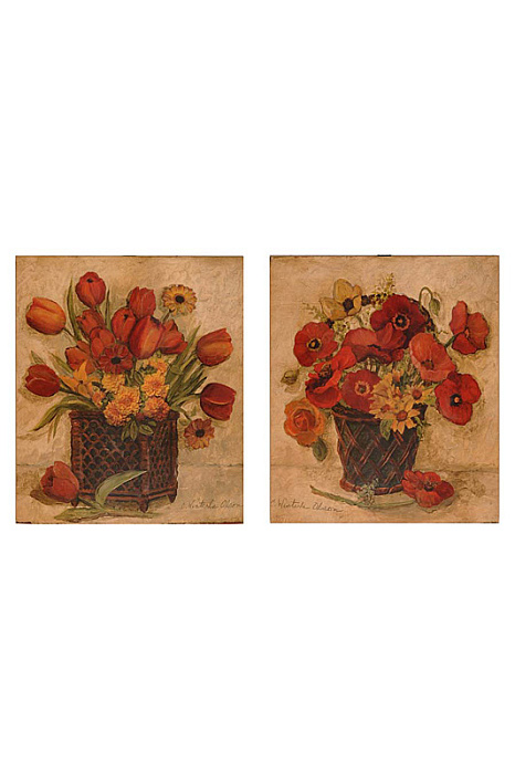 Картина "Цветы в кашпо"