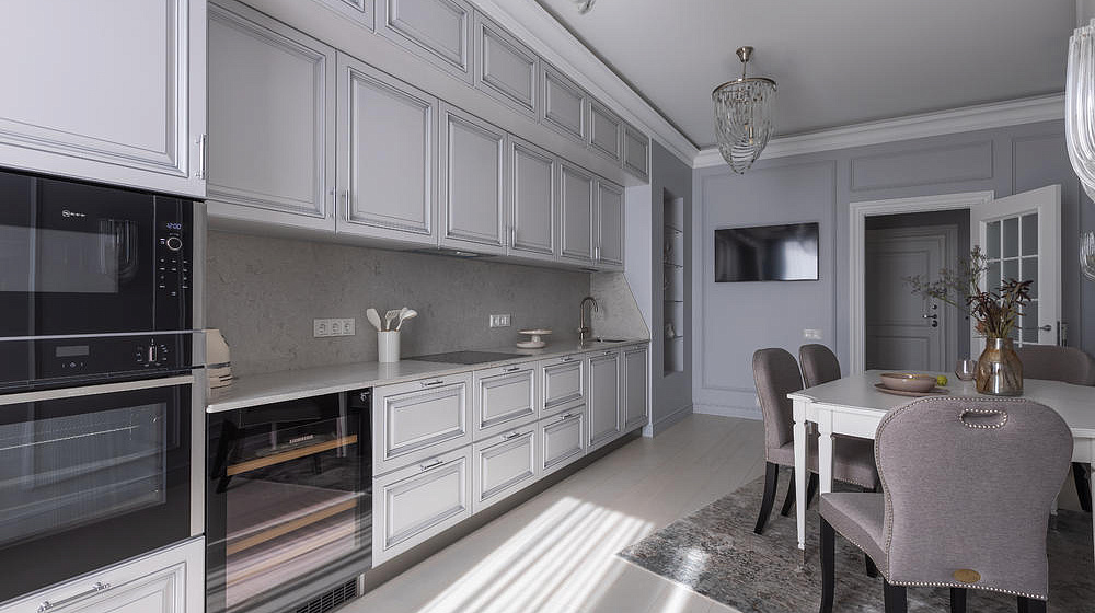 Квартира в стиле неоклассика в ЖК "Риверсайд"