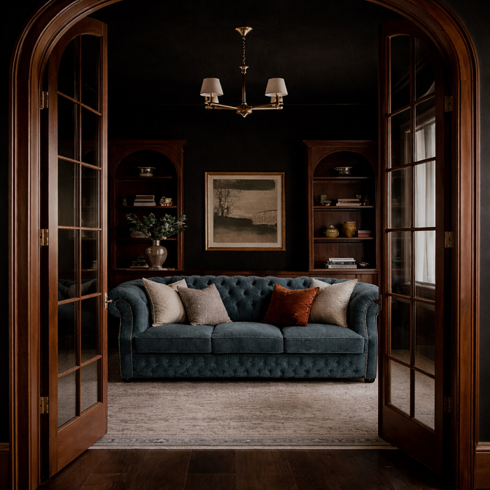 Диван для кабинета "Бостон Монблан" с раскладным механизмом