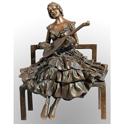 Статуэтка девушка с мандолиной