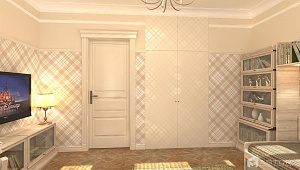 Дизайн трехкомнатной квартиры в сталинке / интерьер кабинета