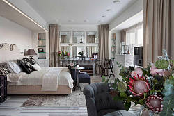 Интерьер с кожаной мебелью