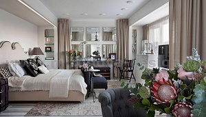 Интерьер с кожаной мебелью